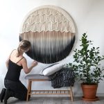 Macramé mural rond